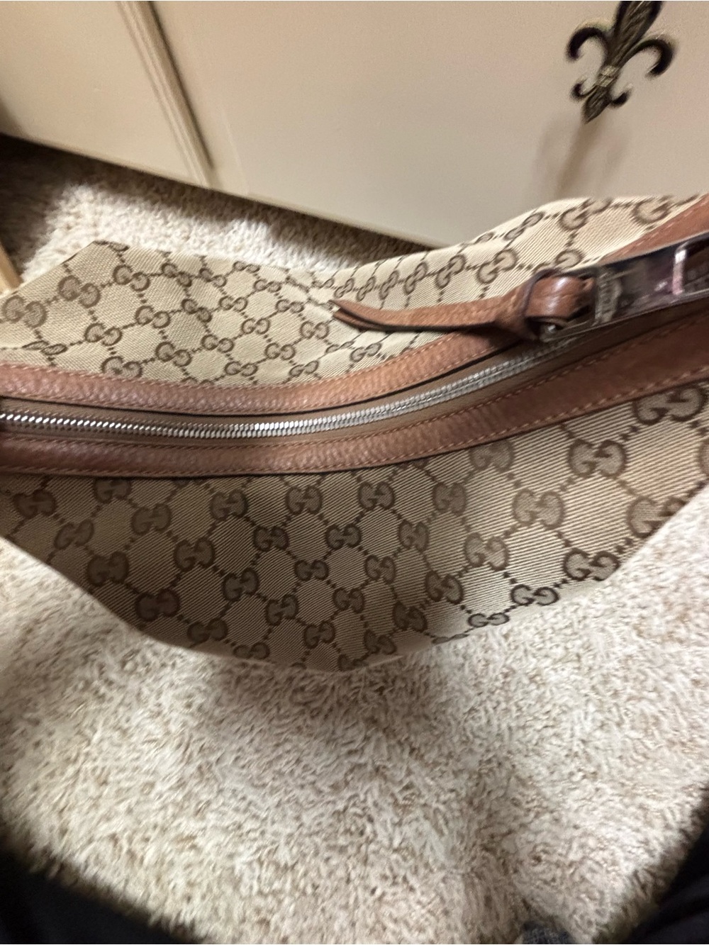 Gucci Beige and Brown GG Canvas Hobo Bag - Picture 15 of 16